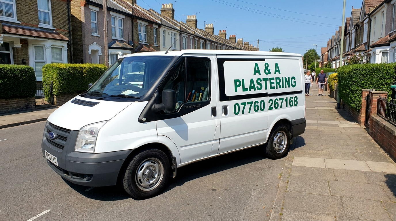 A & A Plastering work van